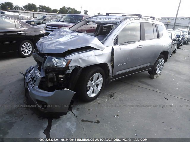 1C4NJDBB9FD175633 - 2015 JEEP COMPASS SPORT SILVER photo 2