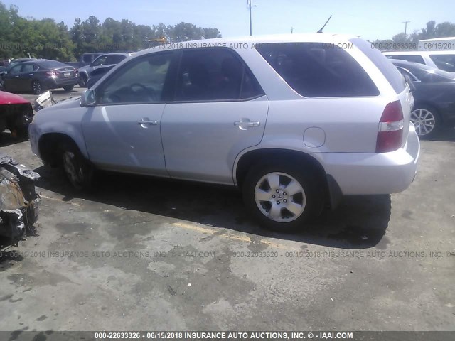 2HNYD18273H553404 - 2003 ACURA MDX SILVER photo 3