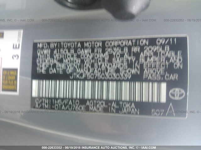 JTKJF5C75C3030339 - 2012 TOYOTA SCION TC 棕色 照片 9