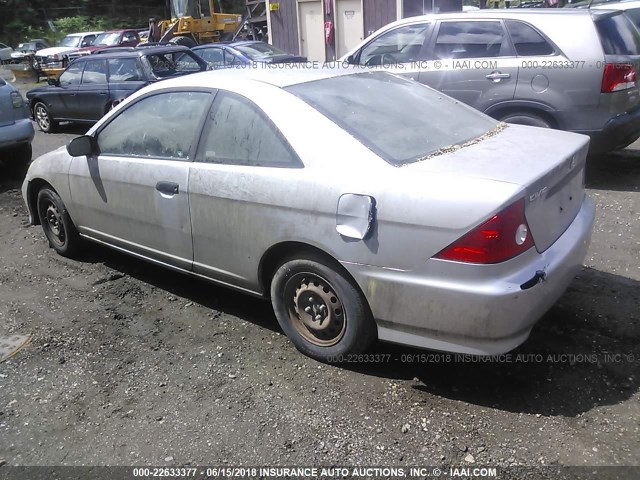 1HGEM21105L052510 - 2005 HONDA CIVIC DX VP SILVER photo 3