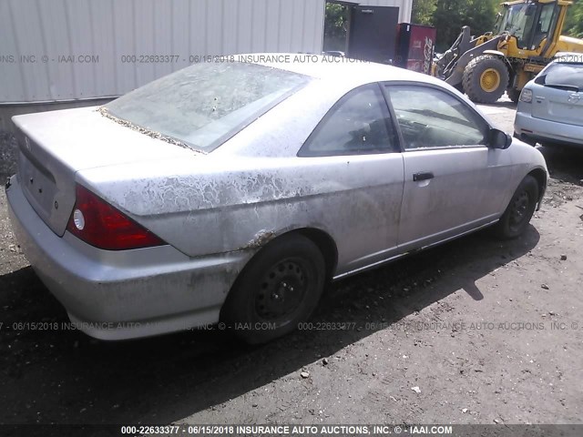 1HGEM21105L052510 - 2005 HONDA CIVIC DX VP SILVER photo 4