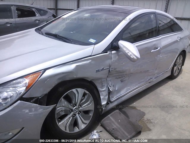 KMHEC4A41FA135511 - 2015 HYUNDAI SONATA HYBRID/LIMITED SILVER photo 6