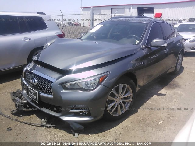 JN1BV7AR0EM701852 - 2014 INFINITI Q50 PREMIUM/SPORT GRAY photo 2