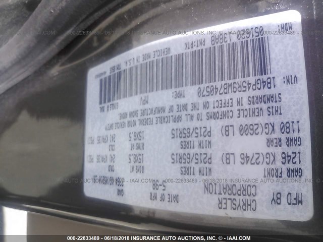 1B4GP45R9WB740570 - 1998 DODGE CARAVAN SE/SPORT BROWN photo 9