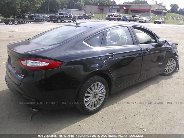 3FA6P0LU1ER293912 - 2014 FORD FUSION SE HYBRID BLACK photo 4