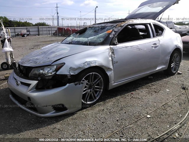 JTKJF5C70B3009249 - 2011 TOYOTA SCION TC SILVER photo 2