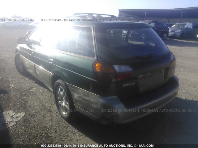 4S3BH665827646498 - 2002 SUBARU LEGACY OUTBACK GREEN photo 3