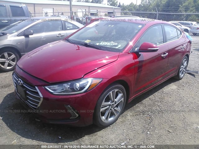 KMHD84LFXHU118378 - 2017 HYUNDAI ELANTRA SE/VALUE/LIMITED RED photo 2