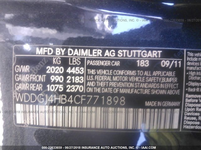 WDDGJ4HB4CF771898 - 2012 MERCEDES-BENZ C 250 BLACK photo 9