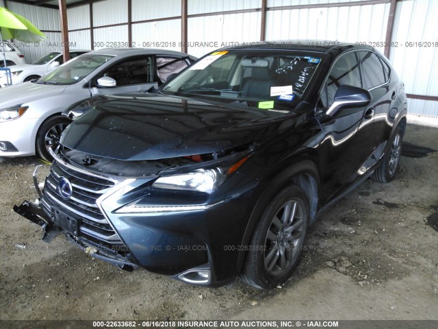 JTJYWRBZ6F2008020 - 2015 LEXUS NX 300H BLUE photo 2