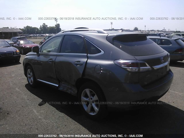 2T2BK1BA4DC173641 - 2013 LEXUS RX 350/BASE/F SPORT GRAY photo 3