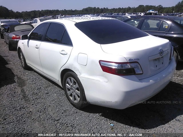 4T1BB46K77U020019 - 2007 TOYOTA CAMRY NEW GENERATION HYBRID WHITE photo 3