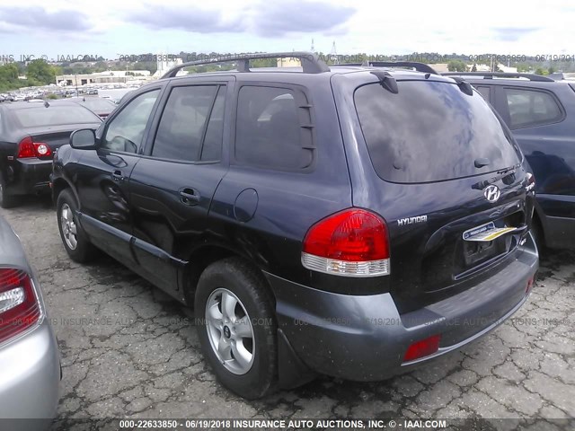 KM8SC73D65U882312 - 2005 HYUNDAI SANTA FE GLS/LX BLUE photo 3