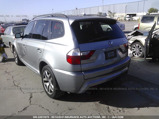 WBXPC93477WF01490 - 2007 BMW X3 3.0SI GRAY photo 3