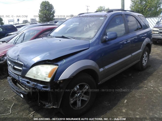 KNDJD733145296212 - 2004 KIA SORENTO EX/LX BLUE photo 2