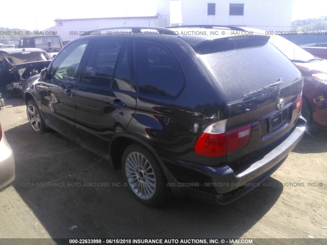 5UXFB33523LH50565 - 2003 BMW X5 4.4I BLACK photo 3