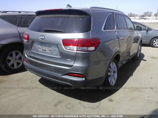 5XYPG4A30GG052047 - 2016 KIA SORENTO LX/L GRAY photo 4