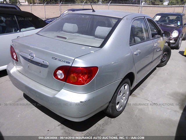 JTDBR32E532015157 - 2003 TOYOTA COROLLA CE/LE SILVER photo 4