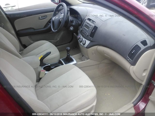 KMHDU46D97U080954 - 2007 HYUNDAI ELANTRA GLS/SE/LIMITED RED photo 5