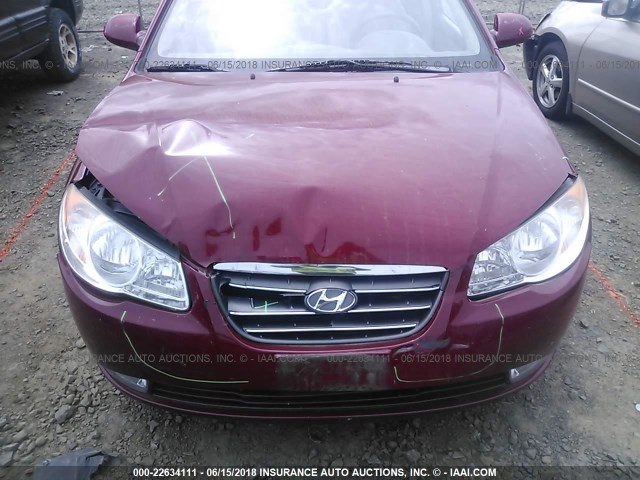 KMHDU46D97U080954 - 2007 HYUNDAI ELANTRA GLS/SE/LIMITED RED photo 6