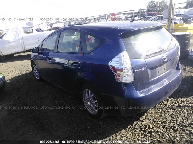 JTDZN3EU1C3111827 - 2012 TOYOTA PRIUS V BLUE photo 3