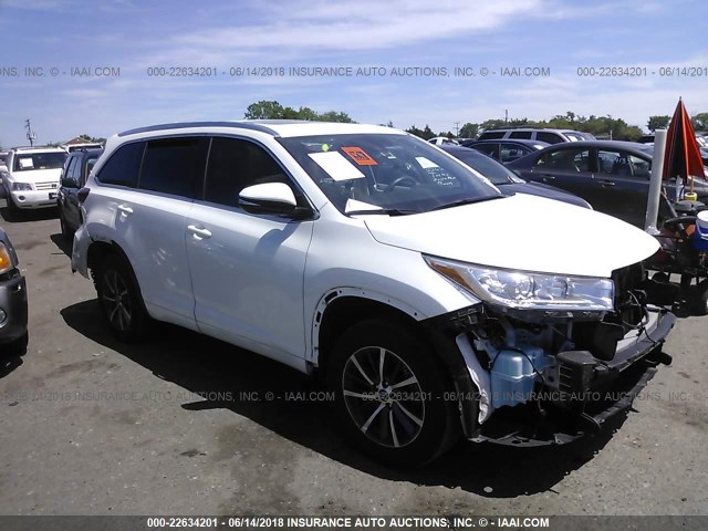 5TDJZRFH5HS365472 - 2017 TOYOTA HIGHLANDER SE/XLE WHITE photo 1