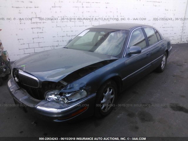 1G4CW54K024232870 - 2002 BUICK PARK AVENUE  BLUE photo 2