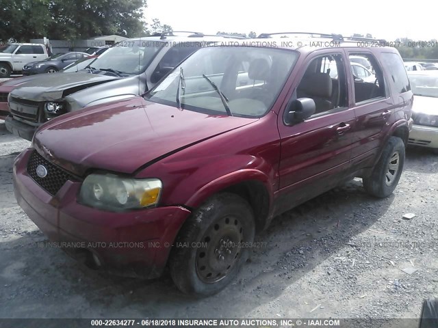 1FMYU04196KC34897 - 2006 FORD ESCAPE LIMITED RED photo 2