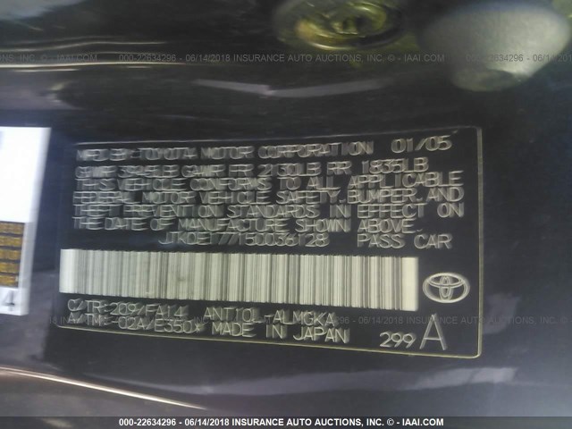 JTKDE177150036128 - 2005 TOYOTA SCION TC 黑色 照片 9