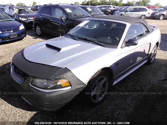 1FAFP45XX1F141214 - 2001 FORD MUSTANG GT SILVER photo 2