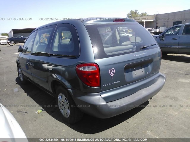 1D4GP25B05B436751 - 2005 DODGE CARAVAN SE BLUE photo 3