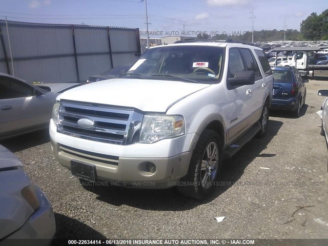 1FMFU17517LA64767 - 2007 FORD EXPEDITION EDDIE BAUER WHITE photo 2