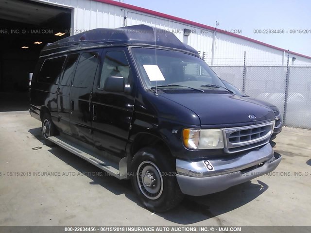 1FBSS31L2XHA63839 - 1999 FORD ECONOLINE E350 SUPER DUTY WAGON Navy photo 1