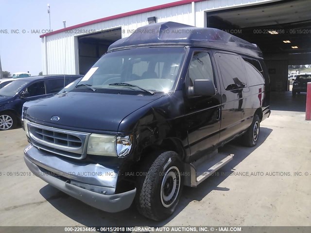 1FBSS31L2XHA63839 - 1999 FORD ECONOLINE E350 SUPER DUTY WAGON Navy photo 2