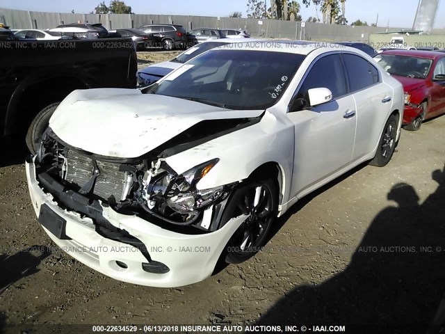 1N4AA5AP6EC906143 - 2014 NISSAN MAXIMA S/SV WHITE photo 2