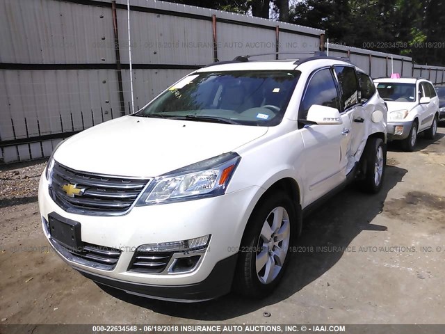 1GNKRJKD9EJ168099 - 2014 CHEVROLET TRAVERSE LTZ WHITE photo 2