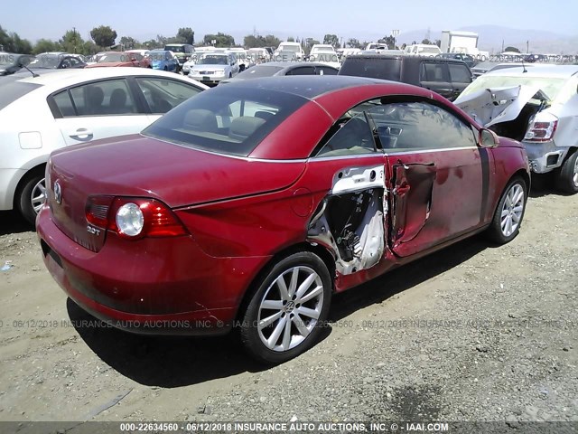 WVWFA71F67V021645 - 2007 VOLKSWAGEN EOS 2.0T LUXURY RED photo 4