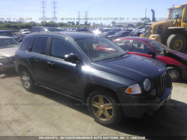 1J8FF47W57D141118 - 2007 JEEP COMPASS BLACK photo 1