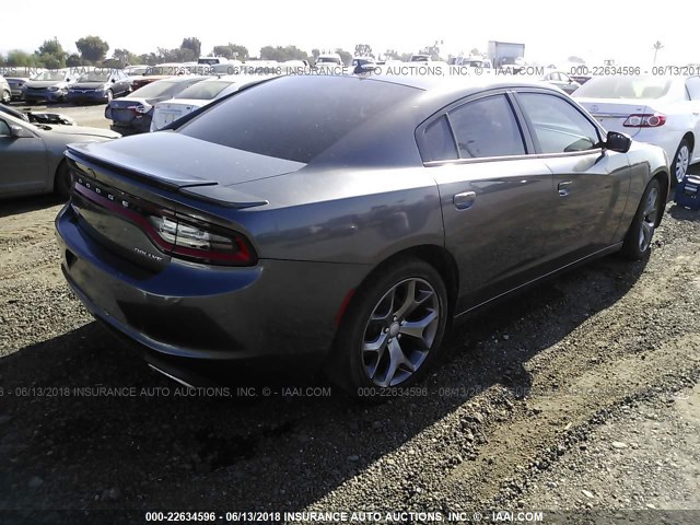 2C3CDXHG2FH722431 - 2015 DODGE CHARGER SXT GRAY photo 4