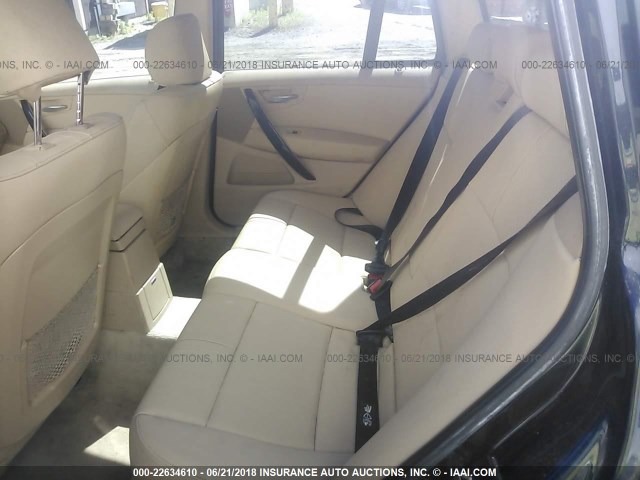 WBXPC93497WF14385 - 2007 BMW X3 3.0SI BLUE photo 8