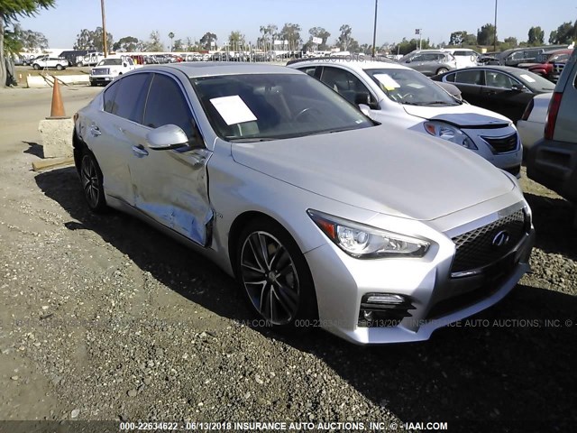 JN1AV7AP2FM790481 - 2015 INFINITI Q50 HYBRID PREMIUM/SPORT SILVER photo 1