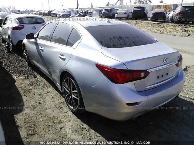 JN1AV7AP2FM790481 - 2015 INFINITI Q50 HYBRID PREMIUM/SPORT SILVER photo 3