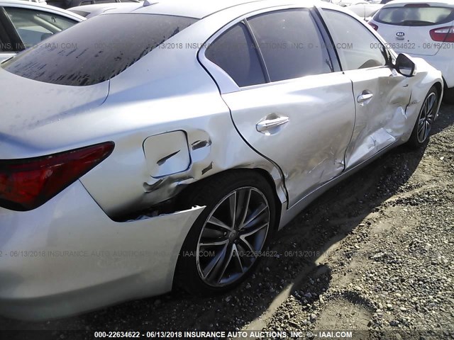 JN1AV7AP2FM790481 - 2015 INFINITI Q50 HYBRID PREMIUM/SPORT SILVER photo 6