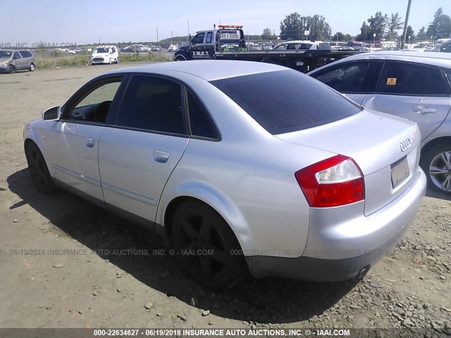 WAUJC68E23A392909 - 2003 AUDI A4 1.8T SILVER photo 3