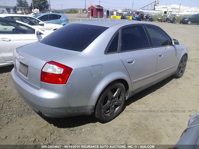 WAUJC68E23A392909 - 2003 AUDI A4 1.8T SILVER photo 4