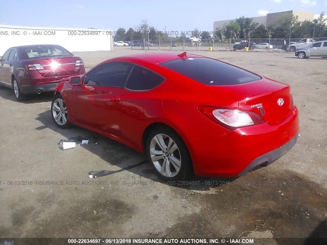 KMHHT6KD7AU015307 - 2010 HYUNDAI GENESIS COUPE 2.0T RED photo 3