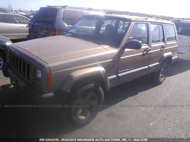 1J4FF68S4XL515605 - 1999 JEEP CHEROKEE SPORT/CLASSIC ოქროსფერი ფოტო 2