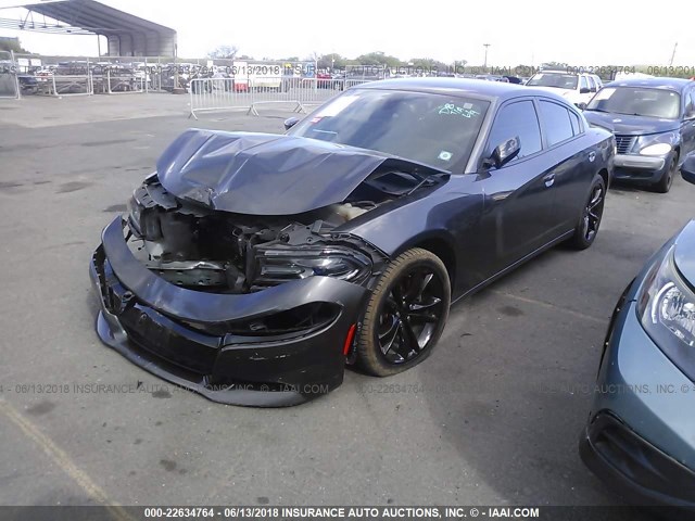 2C3CDXHG3GH267266 - 2016 DODGE CHARGER SXT GRAY photo 2