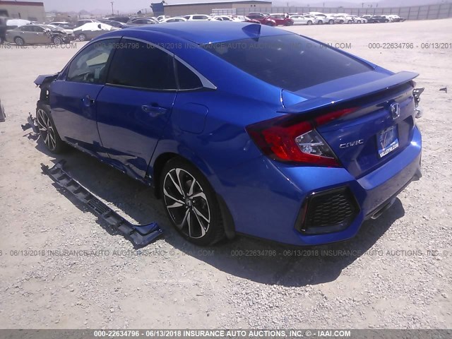 2HGFC1E57JH704688 - 2018 HONDA CIVIC SI BLUE photo 3