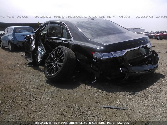 1LN6L9NC1H5627194 - 2017 LINCOLN CONTINENTAL RESERVE Czarny zdjęcie 3